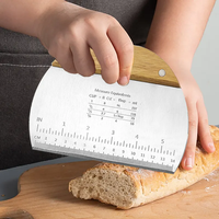 Avec Manche en Bois Hachoir à Pâte Grattoir Cutter Pâtisserie Cookie Cake Tools Dough Cutter