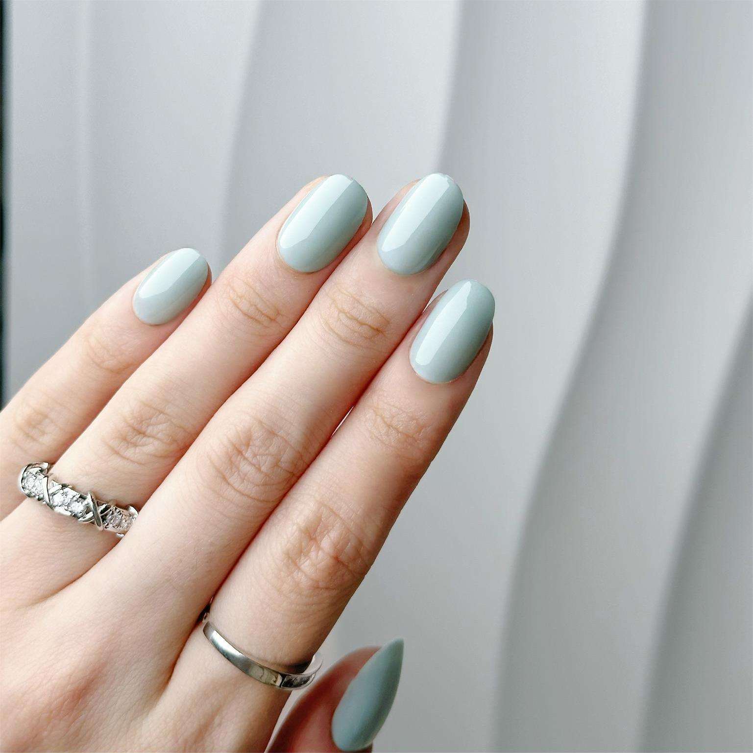 AIERFEI Private Label Manufacturer Solid Color Press on Nails Oval Shape Fake Nails Wholesale False Nails