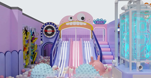 Parque Temático Morado con Tobogán Giratorio, Tobogán Luminoso, Trompeta, Certificado CE, Madera Esponjosa, PVC, Parque Infantil Interior <span class=keywords><strong>para</strong></span> <span class=keywords><strong>Parques</strong></span> <span class=keywords><strong>Infantiles</strong></span> - Product Image 4