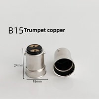 Douille de support de lampe de voiture B15 BA15S BAY15D BA15D BAY15S, tube droit en cuivre nickelé, base de tête de lampe à souder