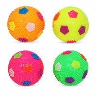 Jouet pour chien YIDUO en gros : balle de football lumineuse et couineuse à picots, en TPR, élastique, pour le nettoyage des dents, à mâcher, pour chiots et chiens de petite et moyenne taille, pour les molaires