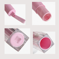 Bouteilles en plastique roses vides doubles de luxe en gros Emballage cosmétique pour rouge à lèvres