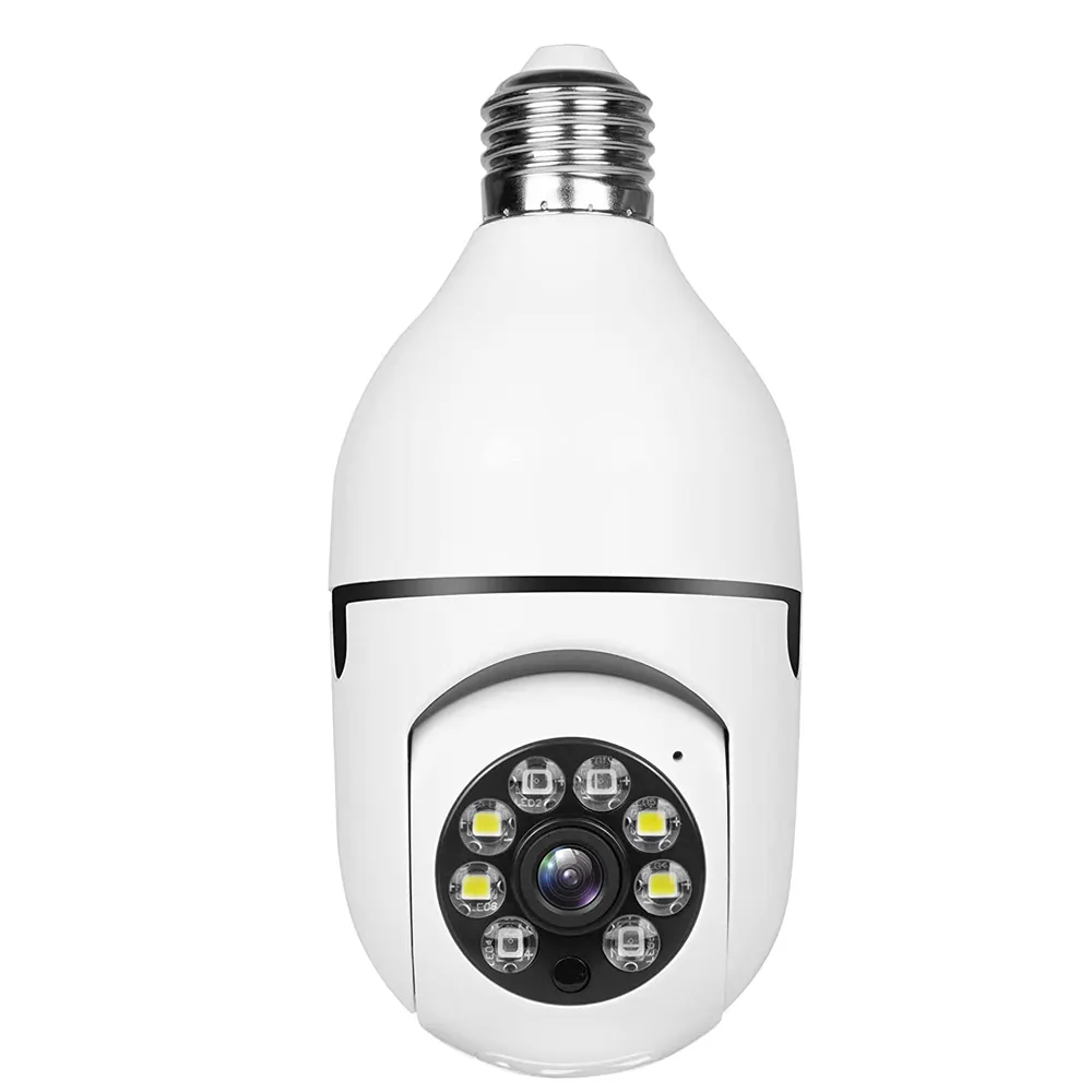 FansuTi-bombilla inteligente Tuya E27, cámara de 3MP, detección de movimiento, a todo Color, Pan Tilt, panorámica de 360 grados
