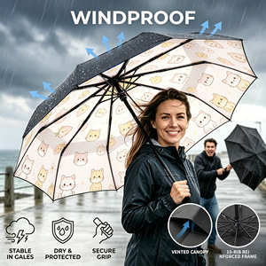 Windproof Black Coating UV Protection Reverse Folding Umbrella For Sun And <b>Light</b> Rain Car Use Umbrella - Product Image 5