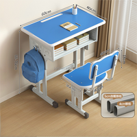 Ensemble de bureau et de chaises modernes, mobilier scolaire confortable et réglable en métal pour les élèves du primaire