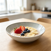 Bol à fruits en céramique réactive, plats de service, bol à soupe, bol personnalisé, vaisselle, bol à légumes empilable, saladier, classique