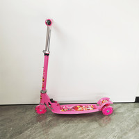 Trottinette Monopode Métallique à Trois Roues pour Enfants, Garçons et Filles de 3 Ans et Plus, Pliable
