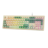 Clavier filaire USB AULA S102, interrupteur à membrane silencieux, 100% taille standard, rétroéclairage RVB, pavé numérique en silicone crème, PC/ordinateur portable/tablette
