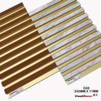 VIWELL G08 240mm Emboîtement PS Étanche Bois Couleur Panneau Persienne Décoratif En Plastique Panneau Mural pour Maison Hôtel Nouveau Type