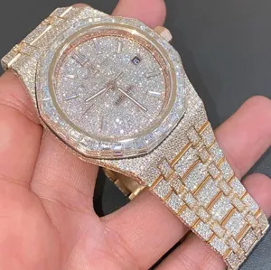2022 High And Luxury Moissanite Diamond Watch Hip Hop VVS Iced Out Custom Men Watch For Men Gift