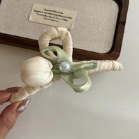 Ensemble de pinces à cheveux romantiques faites à la main en forme de tulipe, élégantes pinces à cheveux en tissu plissé, chouchous féériques pour femmes et filles, printemps-été