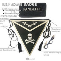 Badge nominatif LED rechargeable et réutilisable, programmable, pour coiffeur, serveur et employé, fixation magnétique, émail écologique