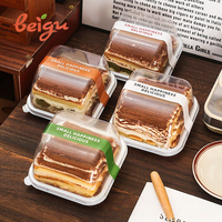 Confezione in Plastica PET Riciclabile ed Ecologica per Tiramisù, Red Velvet, Mousse e Pane - Design Quadrato Trasparente