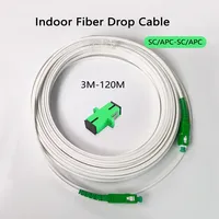 Câble de raccordement optique intérieur FTTH, cordon de brassage optique monomode simple/duplex SC/APC UPC 3M 5M 10M, vente en gros usine 0.9mm 2mm