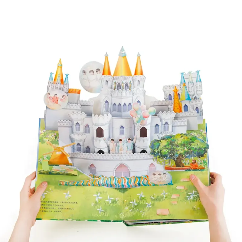 超クールな3Dアニマルポップアップブック高品質のカスタムハードカバー子供絵本印刷