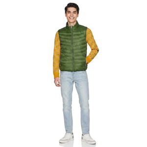 Dernier style de mode Marque privée Veste sans manches matelassée pour homme Hiver Sports de plein air Veste sans manches en coton Gilet - Product Image 1