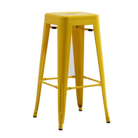 Chaises hautes en métal bleues pour restaurant, chaises de bar de luxe pour table haute, mobilier de restaurant