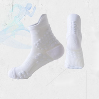 Chaussettes de course unisexes en rayonne et viscose avec amorti en tissu éponge, chaussettes de sport respirantes et antidérapantes pour l'entraînement