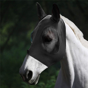 Horse Face Mask Breathable <b>Protective</b> Head Cover For Mosquito Insect Repellent Equestrian Riding Wear Blue Gray Black Purple - Product Image 2