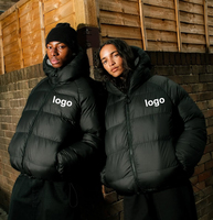 Vestes d'hiver unisexes personnalisées avec logo imperméable, réversible, coupe-vent, épaisses, matelassées, rembourrées, à fermeture éclair, en duvet, manteaux, vêtements d'extérieur
