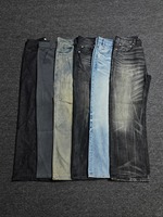 Jean en denim délavé et déchiré pour homme, coupe droite, taille haute, ample, style streetwear, décontracté, été, automne, printemps