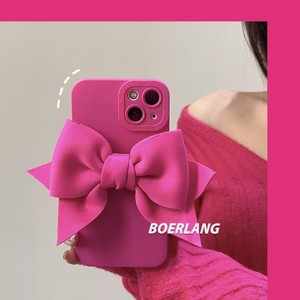 Big Bow Matte TPU Dễ Thương 3D Bow Mềm Máy Ảnh Bảo Vệ Bìa Điện Thoại Trường Hợp Đối Với iPhone 16 15 14 13 12 11 17 Pro Max Cộng Với XS X XR 7 P - Product Image 3