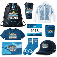 Articles promotionnels écologiques personnalisés avec logo, impression UV : chaussettes de sport pour marathon, casquettes, shorts, t-shirts, débardeurs