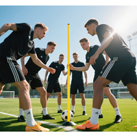 Poteau de marquage d'agilité pratique et portable sans base, en PP, longueur 1,8 m, pour l'entraînement sportif d'agilité