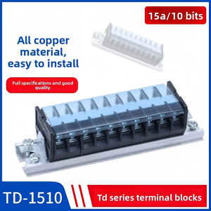 Bloc de bornes TD-1510 15A, 5 positions, connecteur à vis fixe, bande de bornes pour câbles de 10, 15, 30, 50 mm pour panneau - Product Image 5