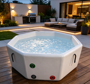 Professional Custom Octagonal Inflatable Ice <b>Bath</b> Tub Weatherproof Backyard Cold Plunge Set Home Gym Wellness Therapy Equipment - Product Image 1