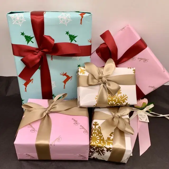 Индивидуальный дизайн, Рождественская подарочная упаковочная бумага, ручная работа, упаковочная бумага для подарков