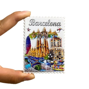 Imán Redondo de Acero Inoxidable Pintado con Diseño de <span class=keywords><strong>Barcelona</strong></span>, Recuerdo Turístico, Colección para el Hogar - Product Image 5