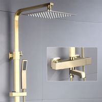 Ensemble de douche de pluie apparente avec pulvérisateur extérieur et robinet de baignoire, effet pluie