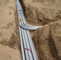 Conduit rigide en PVC SCH 40 homologué ETL, résistant aux rayons UV, gris, pour protection de câbles électriques souterrains, conduit de terre direct.