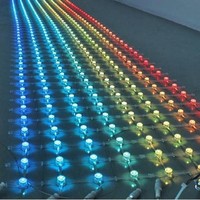 Écran LED flexible en maille haute transparence P50, corps en PC IP68, lumières RGBW, points lumineux blancs et rouges, garantie 5 ans, IRC 90