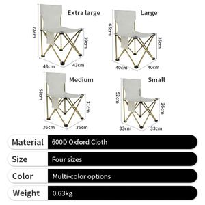 Silla Plegable en Oferta, Tela Oxford 600D, Negra, Silla Plegable para Adultos, para Campamento, en Promoción - Product Image 3
