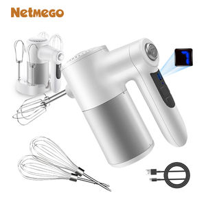 Batteur à main sans fil 7 vitesses 60-200 watts Batteur portable Câble <span class=keywords><strong>de</strong></span> charge <span class=keywords><strong>de</strong></span> type C Batteur à main rechargeable Affichage numérique - Product Image 1