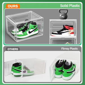 Boîte à chaussures en plastique transparente en <span class=keywords><strong>acrylique</strong></span>, empilable, avec porte magnétique, de haute qualité, pour baskets, boîte en plastique pliable - Product Image 4