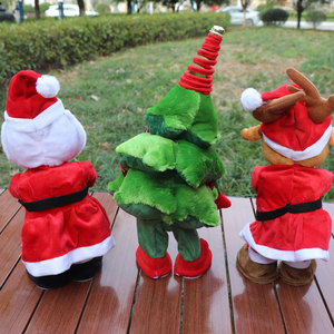 Peluche de Noël Électrique Transfrontalière Père Noël et Renne Chantants et Dansants avec Fonction d'Enregistrement - Cadeau de Noël - Product Image 2