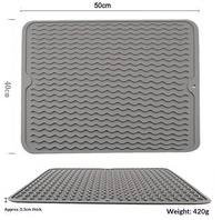 Tapis de séchage pliable en silicone, résistant à la chaleur, écologique, antidérapant, pour comptoir de cuisine ou évier