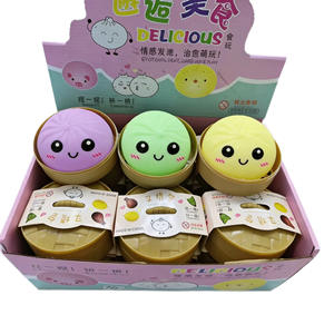 Juguete Antiestrés de Rebote Lento con Forma de Bollo al Vapor Realista y Expresión Divertida para Niñas y Niños, Juguetes Sensoriales para Escritorio de Oficina - Product Image 5