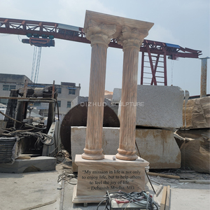 Biệt thự ngoài trời xây dựng trang trí nội thất Tay Chạm Khắc <span class=keywords><strong>Roman</strong></span> trụ cột cột bằng đá cẩm thạch trắng đá cột - Product Image 6