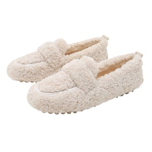 Chaussures plates Lefu Doudou en peau de mouton couleur unie à semelle épaisse respirante avec semelle intermédiaire en caoutchouc, collection Automne/Hiver 2026 - Product Image 2