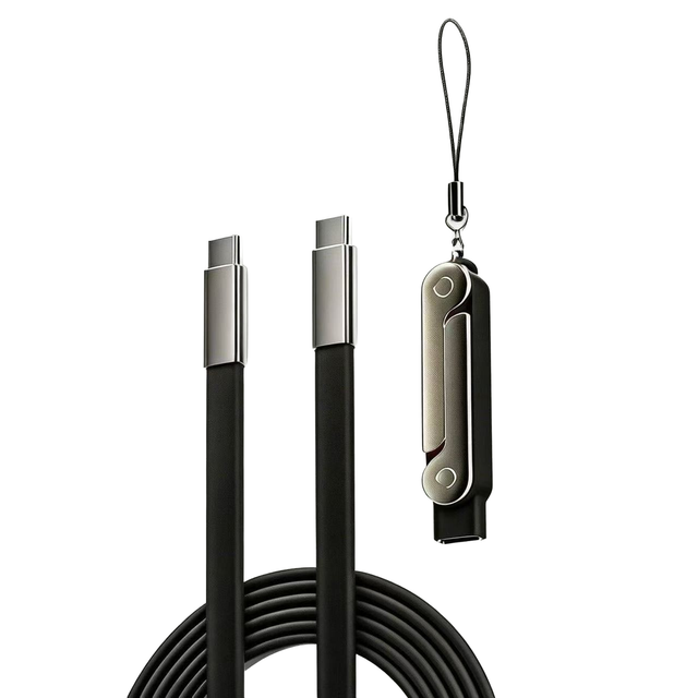240W Zinc Alloy Type-C to Type-C Data Cable Adapter Fast Charging Transfer 1.5 Meter Braid Shielding Universal Mobile Phone