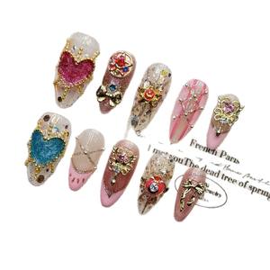 เซเลอร์มูนเล็บแบบกดเอบีเอสปลายสูงสำหรับตกแต่งเล็บทำมือลายหัวใจสีสันสดใสสินค้าแฮนด์เมด - Product Image 6