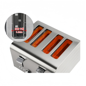 Grille-pain commercial à fentes larges |   Distributeur de toasts chauffants 4/6 tranches, entièrement automatique avec température et temps réglables - Product Image 5
