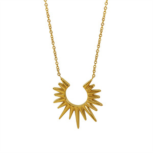 Sunburst <b>Star</b> Collarbone Necklace 18k Gold Plated Zinc Alloy Women's Fashion Jewelry Gift <b>Design</b> - Product Image 5