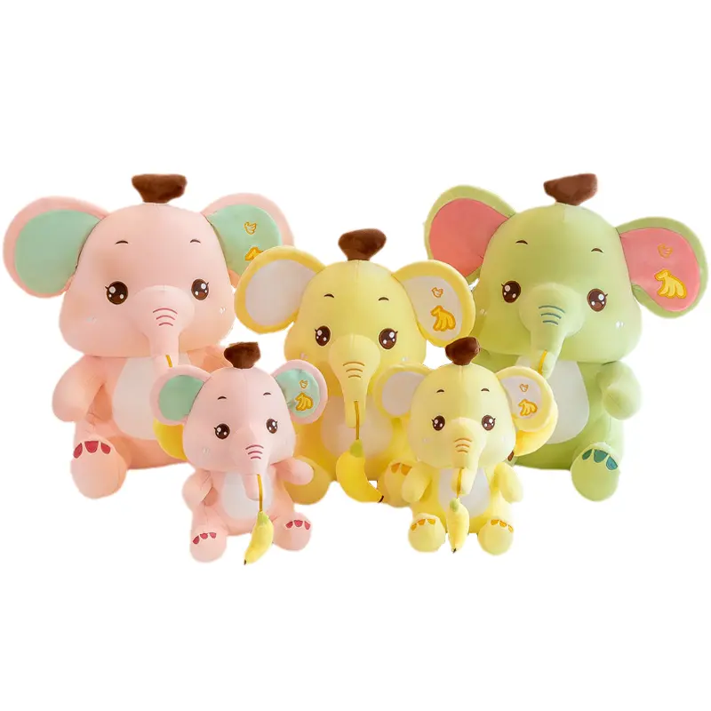 바나나 높은 시뮬레이션으로 코끼리 봉제 장난감 부드러운 박제 장식 장난감 코끼리 동물 봉제 인형 장난감