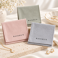 Pochette à bijoux en toile personnalisée, emballage cadeau à rabat plat, logo imprimé à l'écran, sac artisanal biodégradable