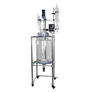 Sistema de extração cbd reator biodiesel 100l, reator de vidro de camada dupla S212-100L